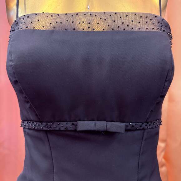 Mori Lee Boned corset style top/ double layered- with light mesh overlay/ beaded - Picture 3 of 4